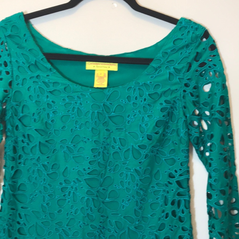Catherine Malandrino Green Long-Sleeve Dress